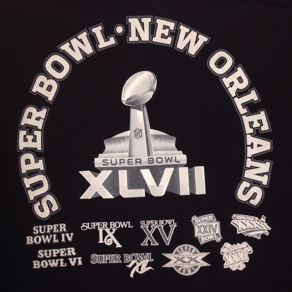 NFL Team Apparel LS Shirt ALL NOrleans Superbowls Price Reduced